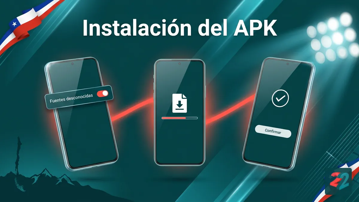 Pasos para instalar el APK de 22bet en Android en Chile, de la activación a la confirmación