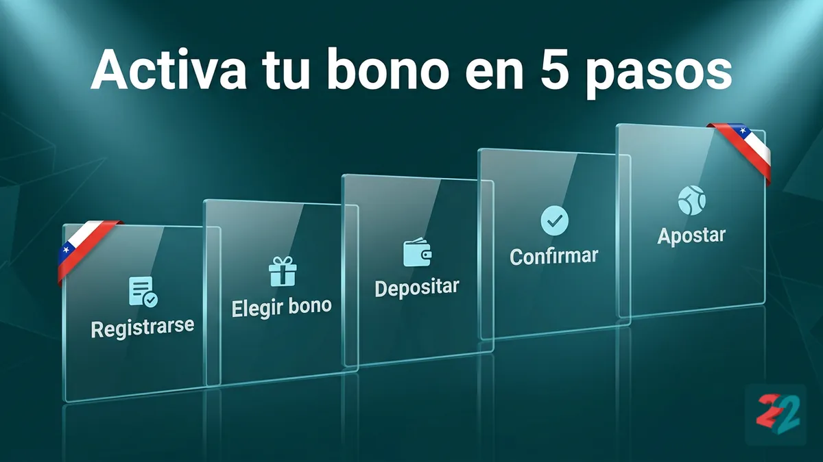 Cinco pasos para activar el bono de bienvenida de 22bet Chile en pantallas simplificadas en español