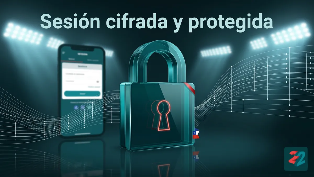 Candado digital que representa el cifrado de la sesión al iniciar sesión en 22bet Chile