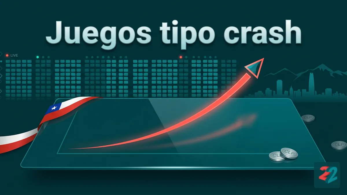 Gráfico de juego crash estilizado del catálogo de 22bet Chile