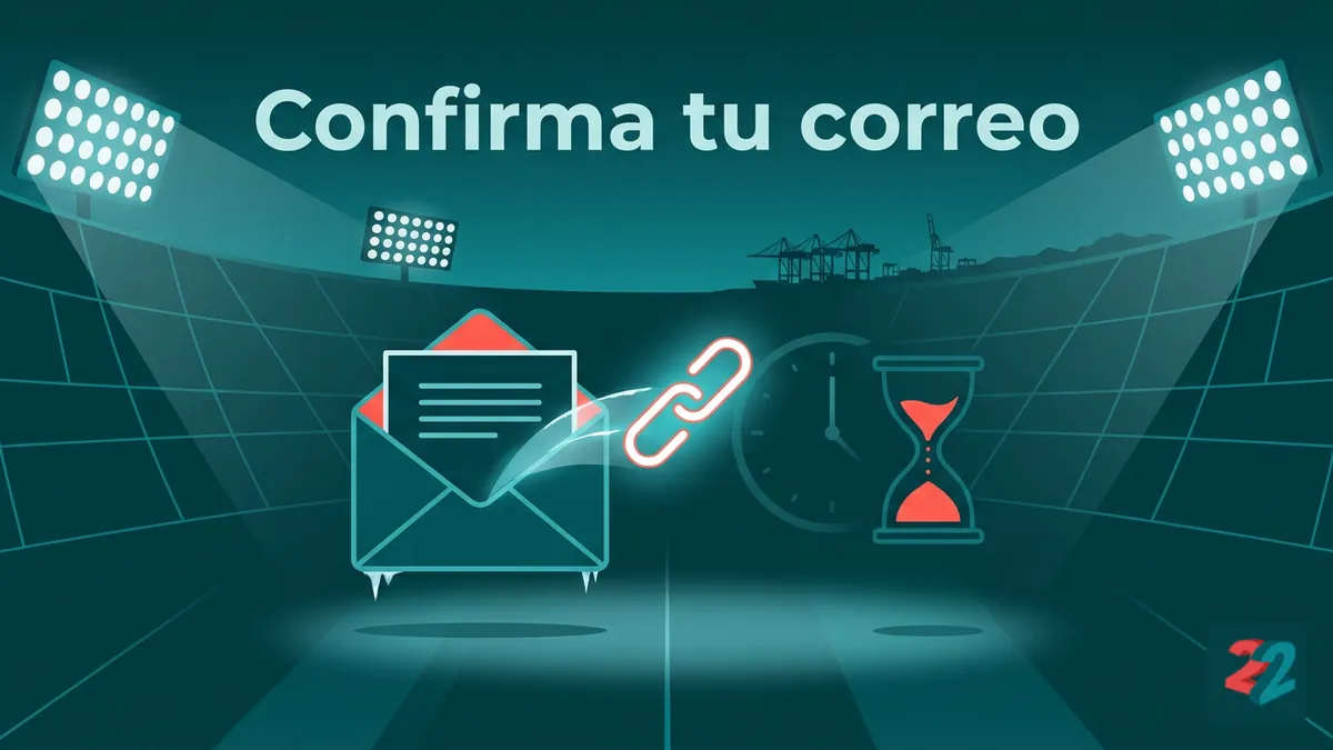 Confirmación por correo electrónico para activar la cuenta en 22Bet Chile
