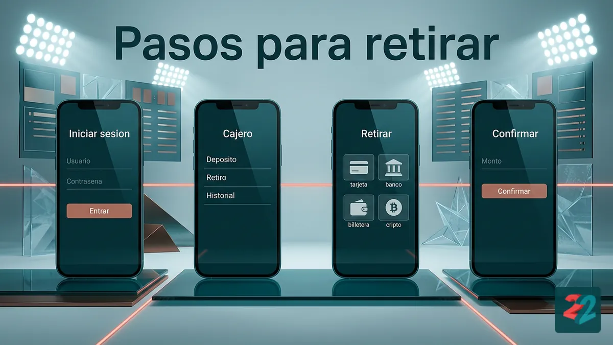 Secuencia de pasos para solicitar un retiro en 22bet Chile